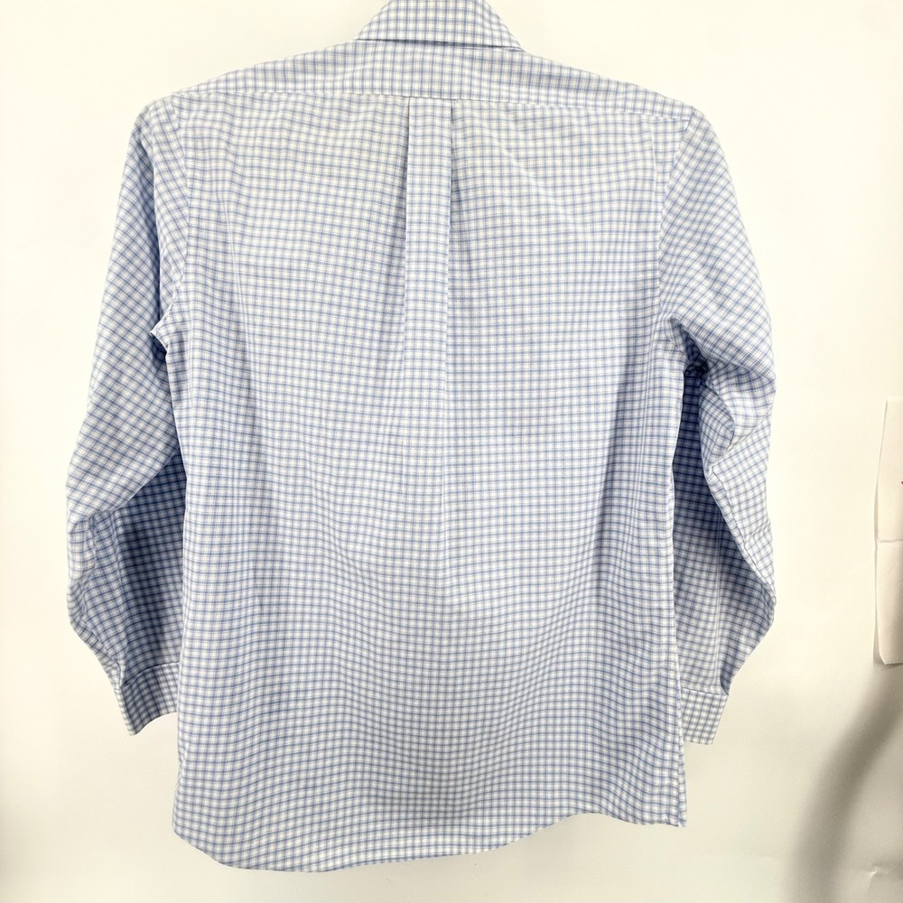 Brooks Brothers Button Down Mens 16 4/5 Blue Regent Non-Iron Check Lightweight - Picture 3 of 7